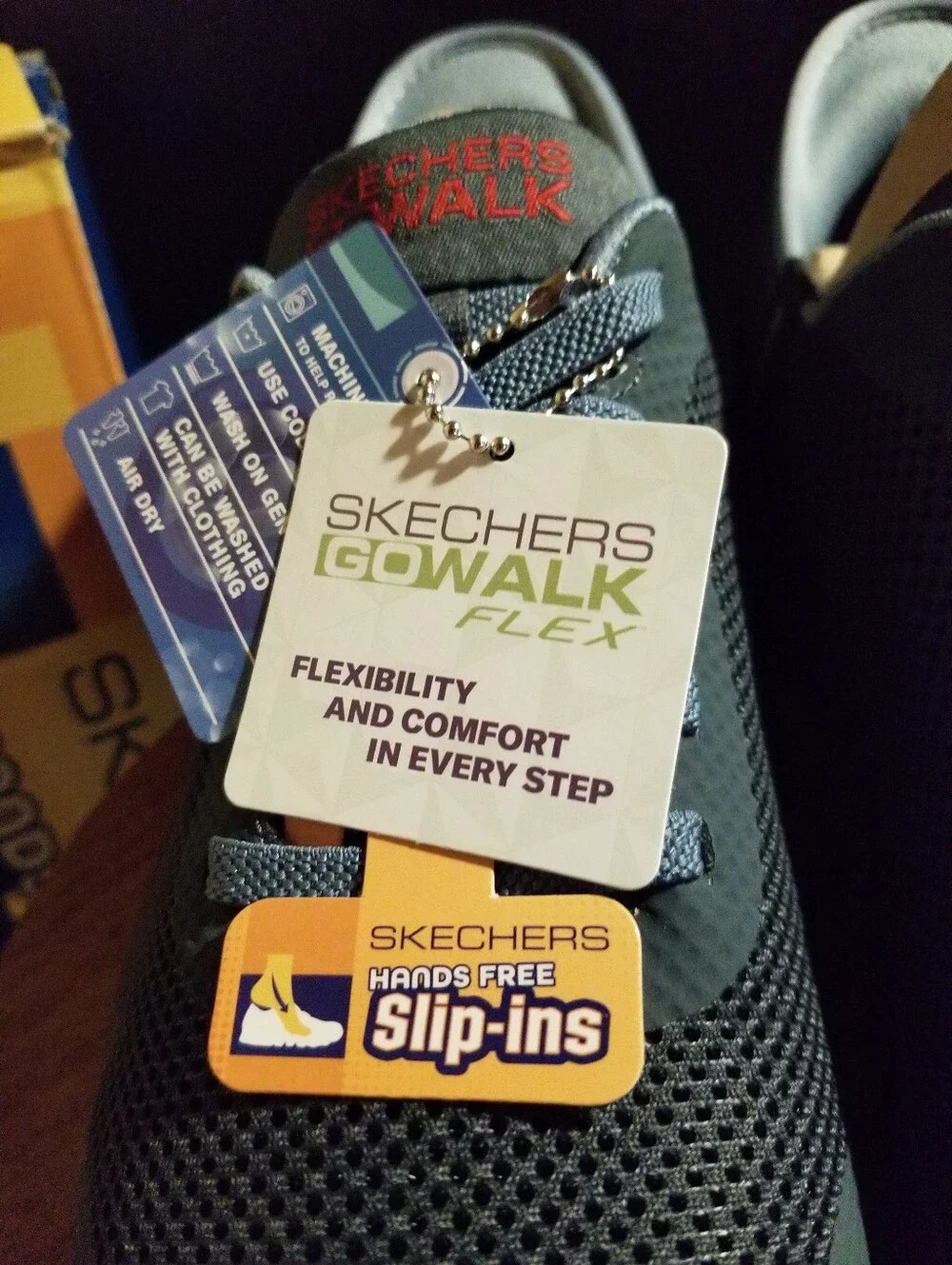 Skechers Go Walk Flex Slip Ins Men's 8 Slate Gray/Blue/Red New In Original Box